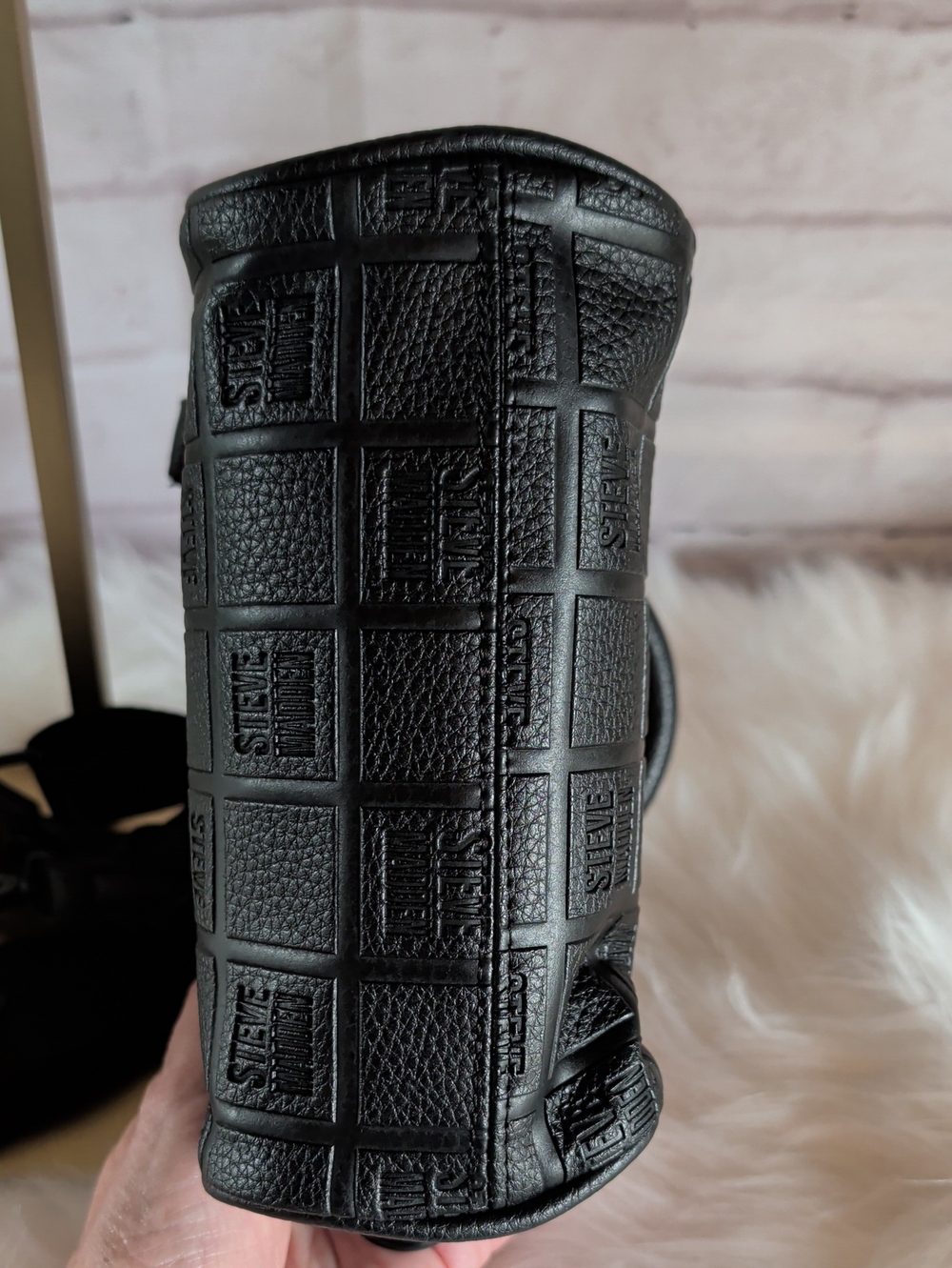 Steve Madden Black Embossed Mini Satchel - Picture 5 of 9